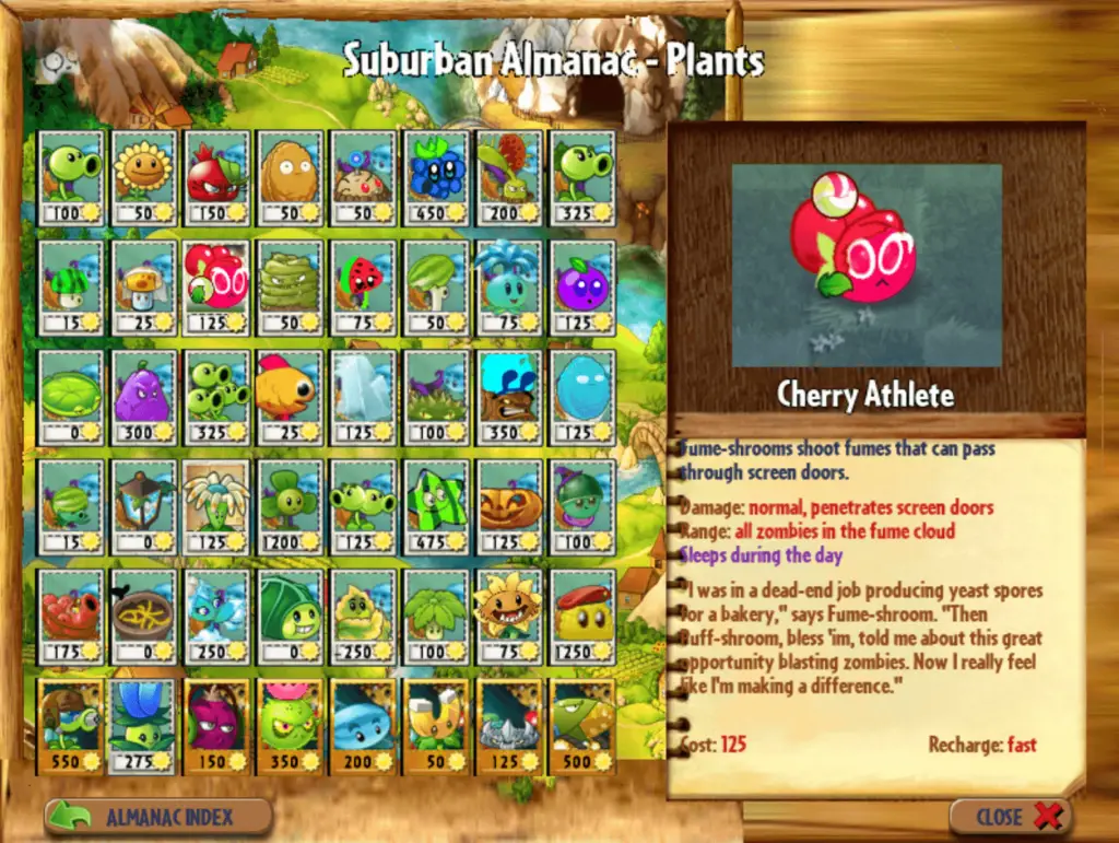 Suburban Almanac (Plants) - Plants vs Zombies World Tour